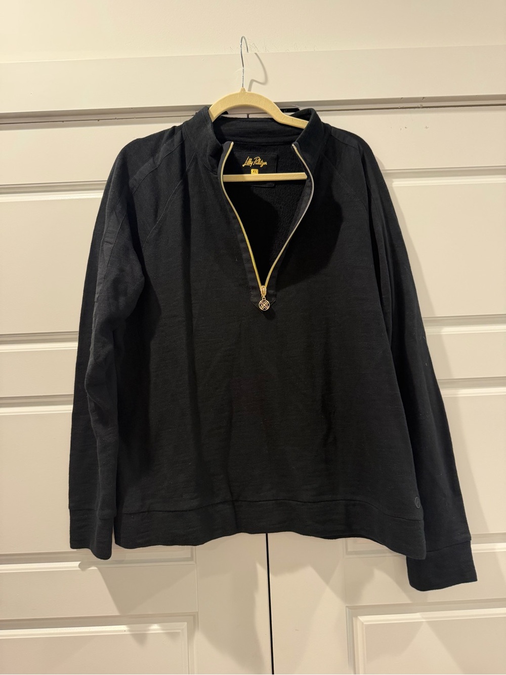Lilly Pulitzer Black Half-Zip Pullover Sweater